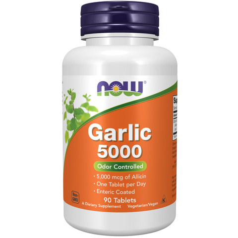 Alho com alicina Garlic 5000 NOW Foods – 90 comprimidos