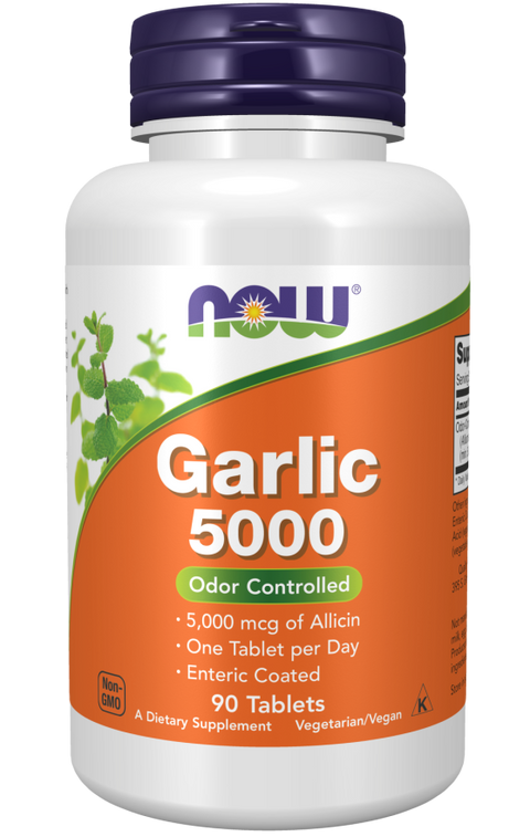 Alho com alicina Garlic 5000 NOW Foods – 90 comprimidos