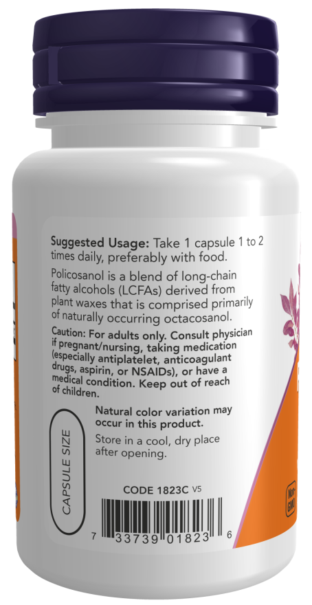 Policosanol 10 mg NOW Foods – 90 cápsulas vegetais – imagem 3