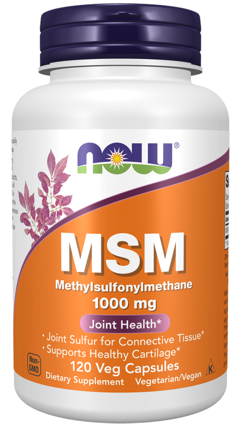 MSM 1000 mg NOW Foods – 120 cápsulas vegetais