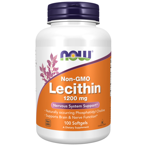 Lecitina de soja 1200 mg NOW Foods – 100 cápsulas moles