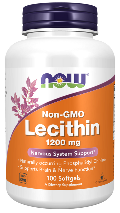 Lecitina de soja 1200 mg NOW Foods – 100 cápsulas moles