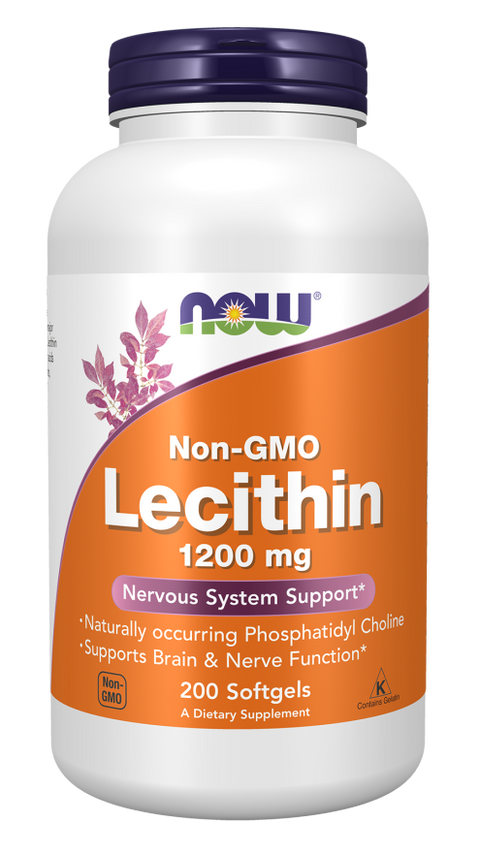 Lecitina de soja 1200 mg NOW Foods – 200 cápsulas moles