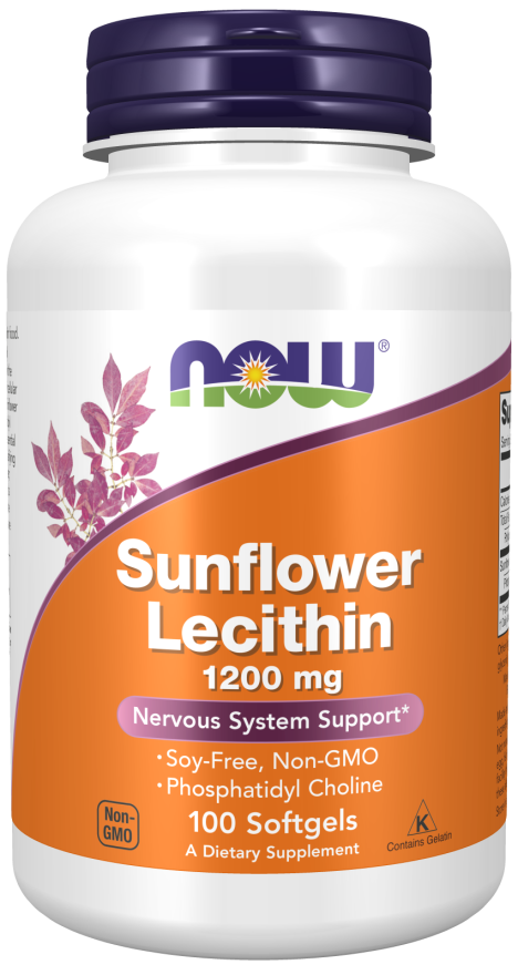 Lecitina de girassol 1200 mg NOW Foods – 100 cápsulas moles