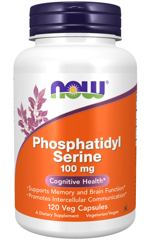 Fosfatidilserina 100 mg Phosphatidyl Serine NOW Foods – 120 cápsulas vegetais