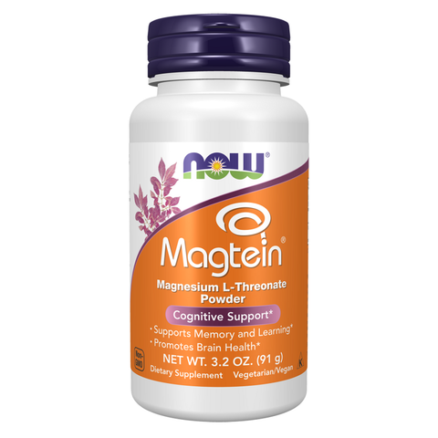 Treonato de magnésio em pó Magtein NOW Foods – 91 g