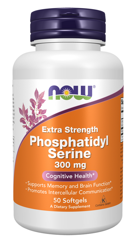 Fosfatidilserina 300 mg Extra Strength NOW Foods – 50 cápsulas moles