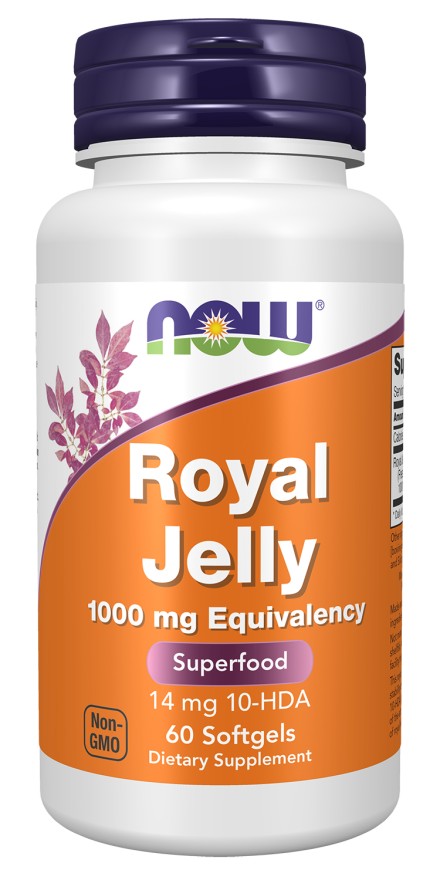 Geleia real 1000 mg NOW Foods – 60 cápsulas moles