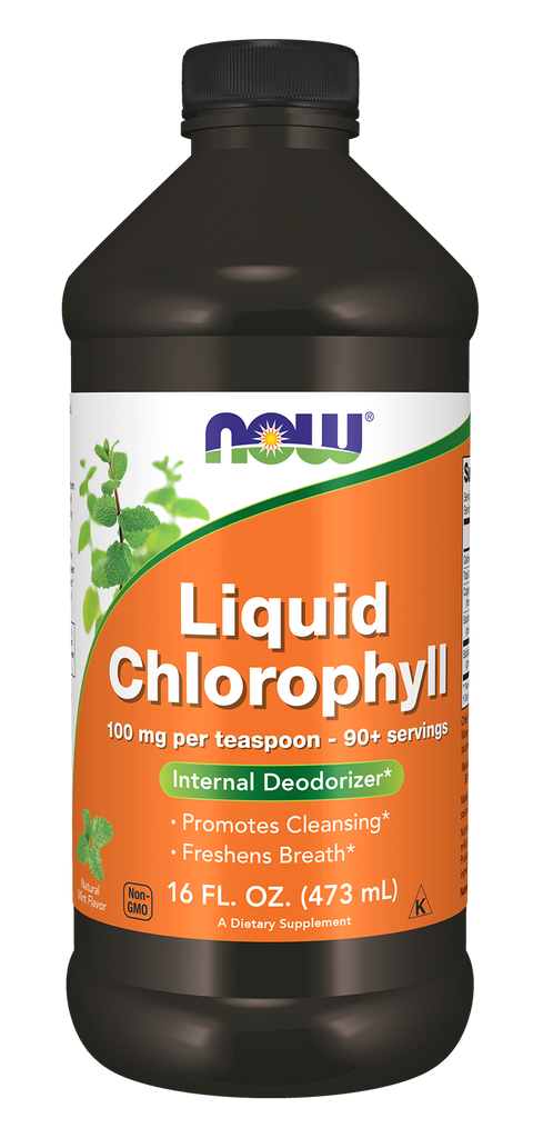 Clorofila líquida sabor menta NOW Foods – 473 ml