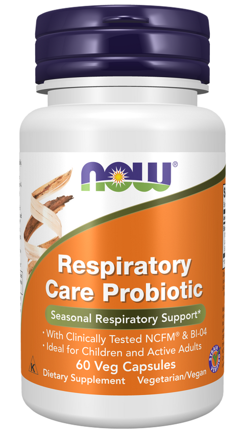 Lactobacillus acidophilus Respiratory Care Probiotic NOW Foods – 60 cápsulas vegetais