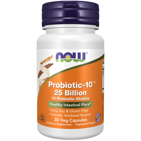 Probióticos Probiotic-10 25 Billion NOW Foods – 30 cápsulas vegetais