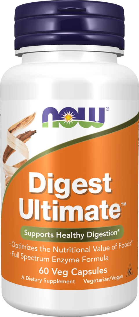 Enzimas digestivas Digest Ultimate NOW Foods – 60 cápsulas vegetais