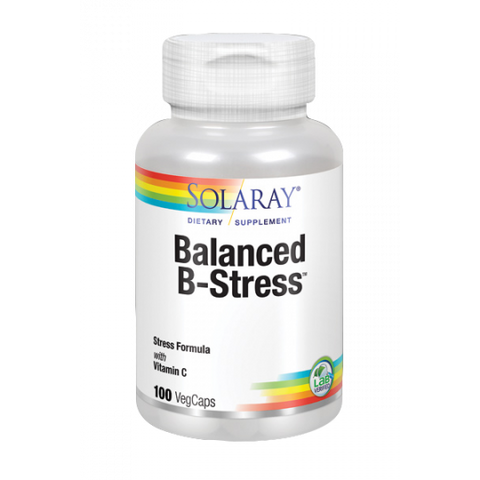 Vitamina B equilibrada para el estrés, 100 cápsulas vegetarianas de Solaray