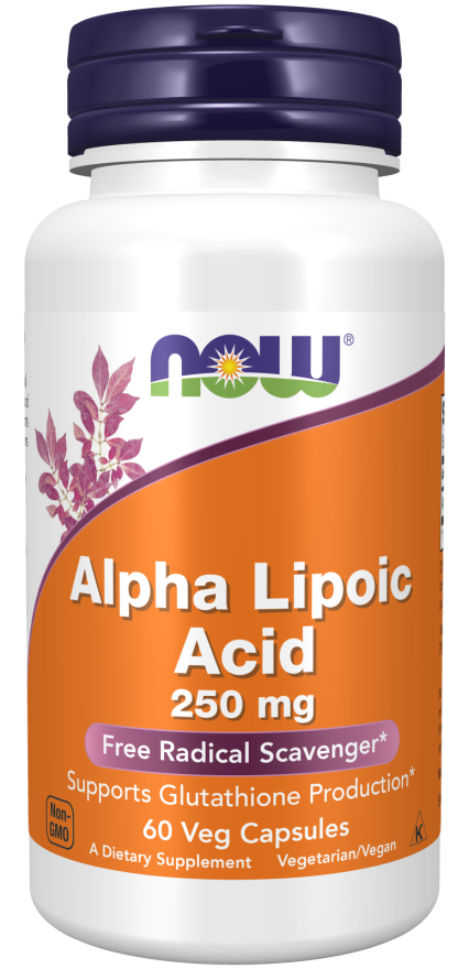 Ácido alfa-lipóico 250 mg NOW Foods – 60 cápsulas vegetais