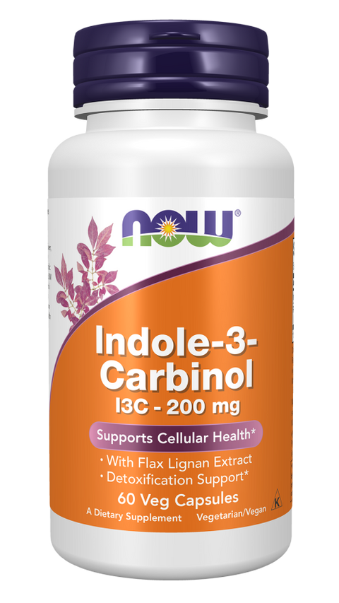 Indol-3-carbinol (I3C) 200 mg NOW Foods – 60 cápsulas vegetais