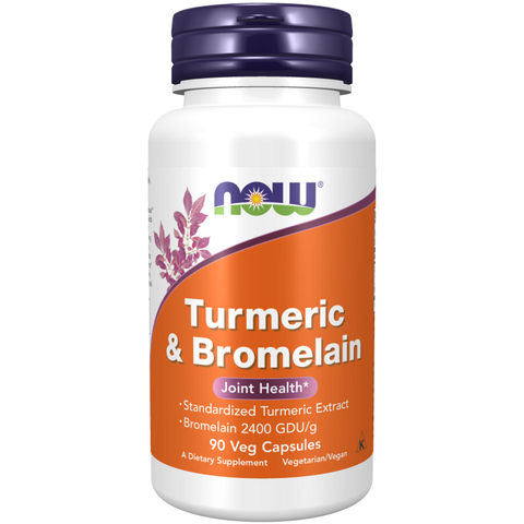 Curcuma e bromelina NOW Foods – 90 cápsulas vegetais