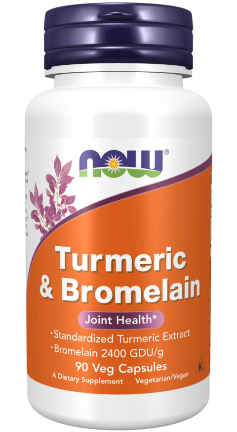 Curcuma e bromelina NOW Foods – 90 cápsulas vegetais