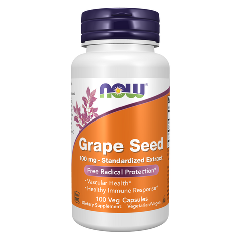 Extrato de semente de uva 100 mg NOW Foods – 100 cápsulas vegetais