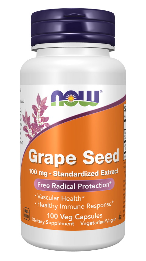 Extrato de semente de uva 100 mg NOW Foods – 100 cápsulas vegetais