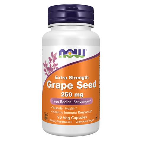 Extrato de semente de uva 250 mg Extra Strength NOW Foods – 90 cápsulas vegetais