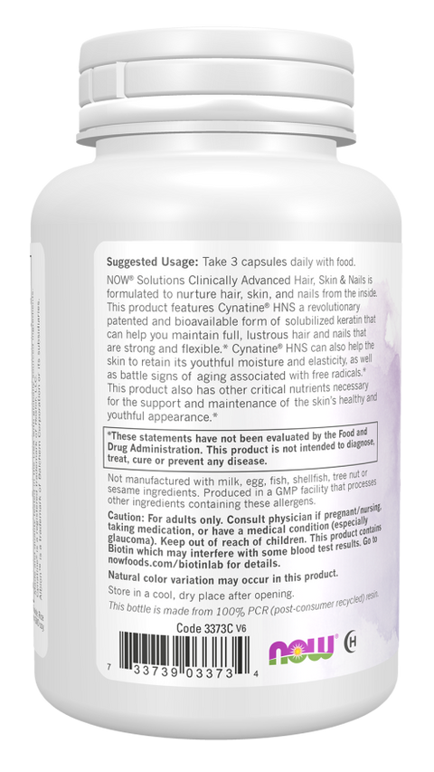 Hair, Skin & Nails NOW Foods – suplemento para cabelo, pele e unhas, 90 cápsulas – imagem 3