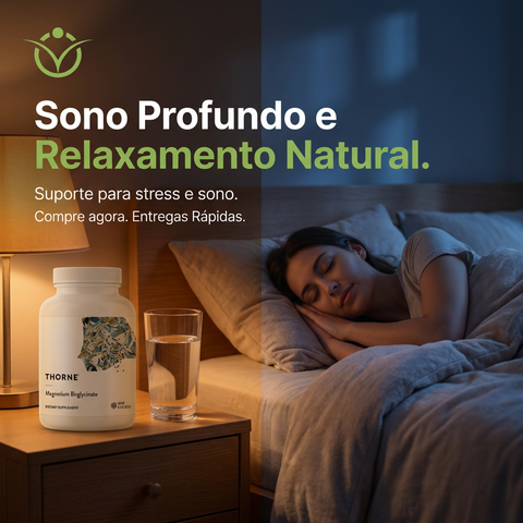 Pó de Magnésio Bisglicinato Thorne - dose diária para melhoria do sono e recuperação muscular