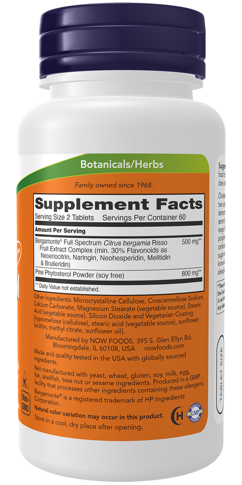 Cholesterol Pro fitosteróis com bergamota NOW Foods – 120 comprimidos – imagem 2