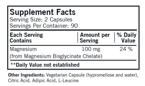 Buffered Magnesium Bisglycinate 180 caps Kirkman Labs