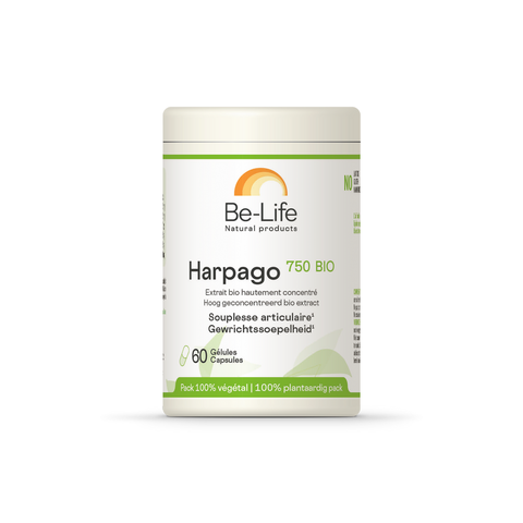 Harpago Be-Life, embalagem de 60 cápsulas de extrato de raiz de harpagófito