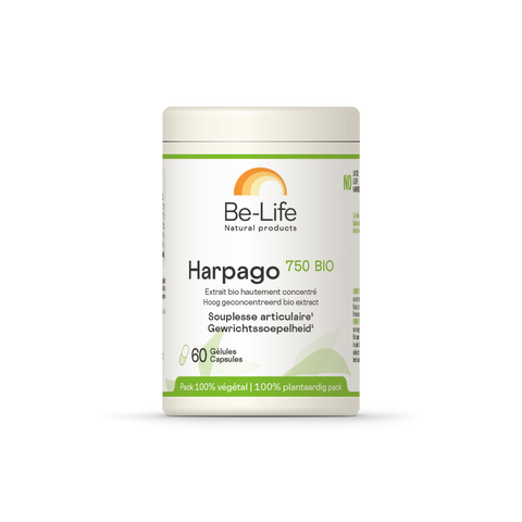 Harpago Be-Life, embalagem de 60 cápsulas de extrato de raiz de harpagófito