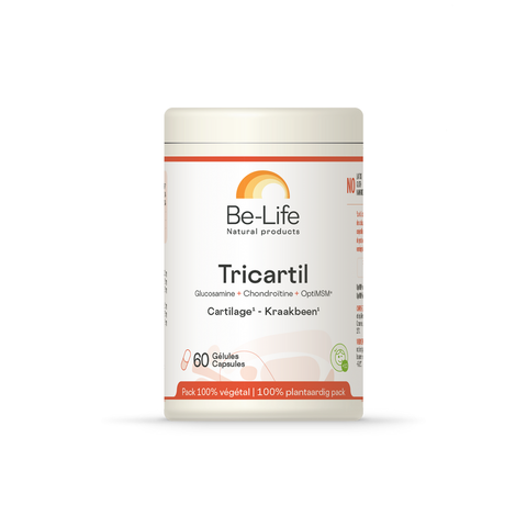 Tricartil Be-Life, embalagem de 60 cápsulas com condroitina, glucosamina, MSM e vitamina C