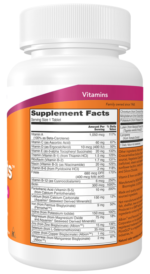 Multivitamínico Daily Vits NOW Foods – 100 comprimidos – imagem 2