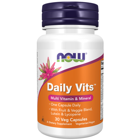 Multivitamínico vegano Daily Vits NOW Foods – 30 cápsulas vegetais