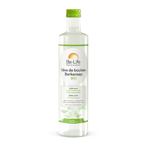 Seiva de Bétula Bio Be-Life, garrafa de 500 ml de seiva de bétula pura e biológica