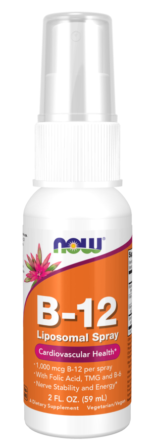Vitamina B12 spray lipossomal NOW Foods – frasco de 59 ml