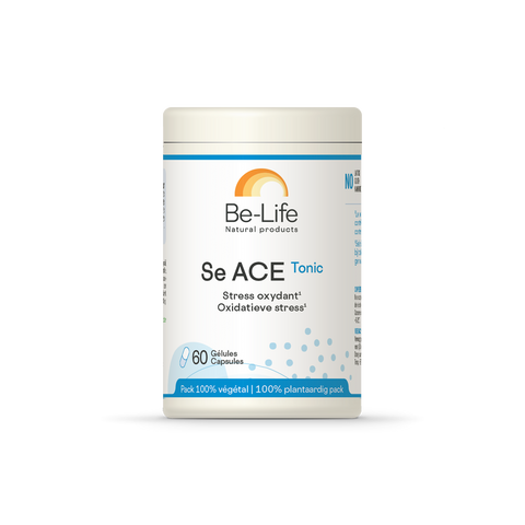Se ACE Tonic Be-Life, embalagem de 60 cápsulas com selénio e vitaminas A, C e E