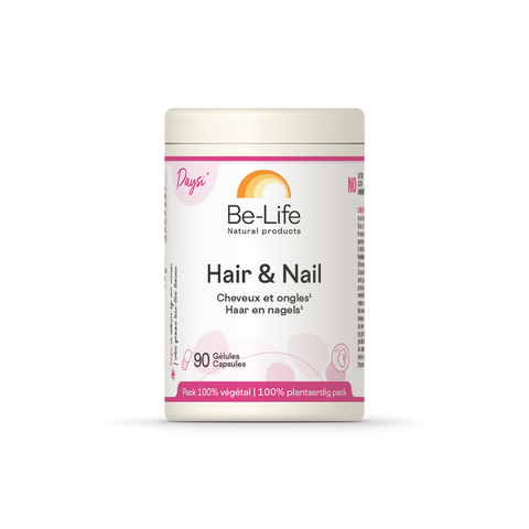 Hair & Nail Be-Life, embalagem de 90 cápsulas com zinco, selénio, biotina e L-cistina para cabelo e unhas