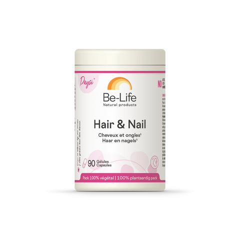 Hair & Nail Be-Life, embalagem de 90 cápsulas com zinco, selénio, biotina e L-cistina para cabelo e unhas