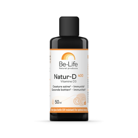 Natur D 400 Be-Life, frasco conta-gotas de 50 ml de vitamina D3 em gotas