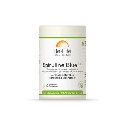 Spirulina Blue Be-Life, embalagem de 30 cápsulas de espirulina azul biológica