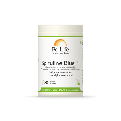 Spirulina Blue Be-Life, embalagem de 30 cápsulas de espirulina azul biológica