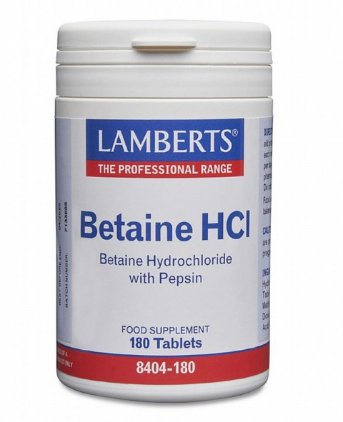 Betaine HCl 324mg /Pepsin 5mg 180 Comp Lamberts