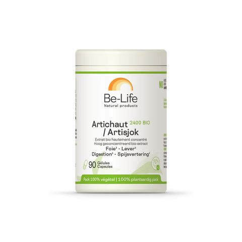 Alcachofra 2400 Bio Be-Life, embalagem de 90 cápsulas de extrato de folha de alcachofra biológica