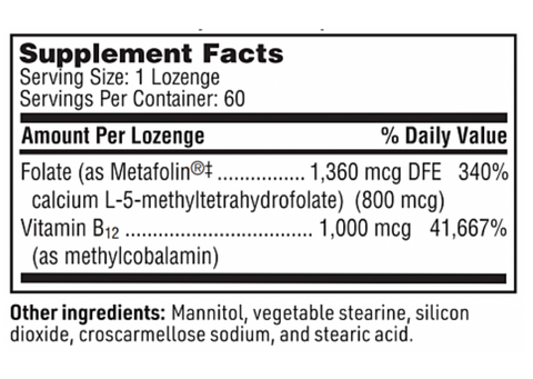Active B-12 Folate Klaire labs 60 Caps
