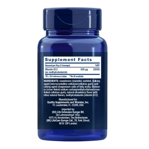 Vitamin B12 Methyl 500 mcg Life Extension