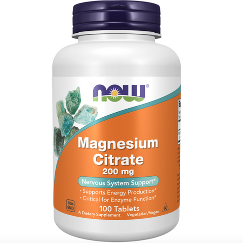 Magnesium Citrate 200mg 100caps Now