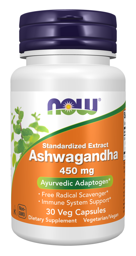Ashwagandha 450 mg NOW Foods – 30 cápsulas vegetais