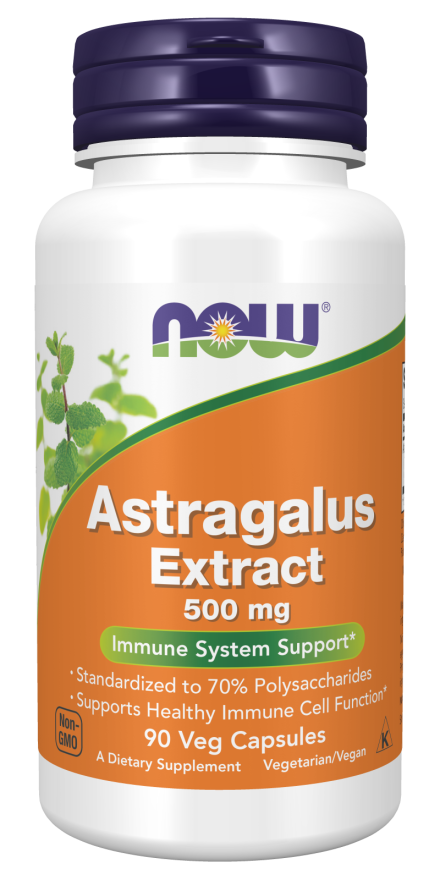 Extrato de astrágalo 500 mg NOW Foods – 90 cápsulas vegetais