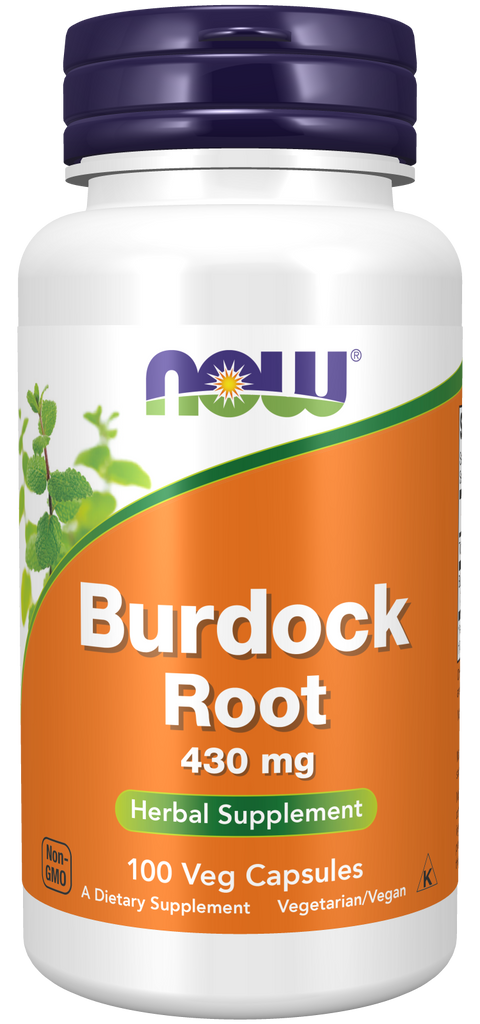 Raiz de bardana 430 mg NOW Foods – 100 cápsulas vegetais