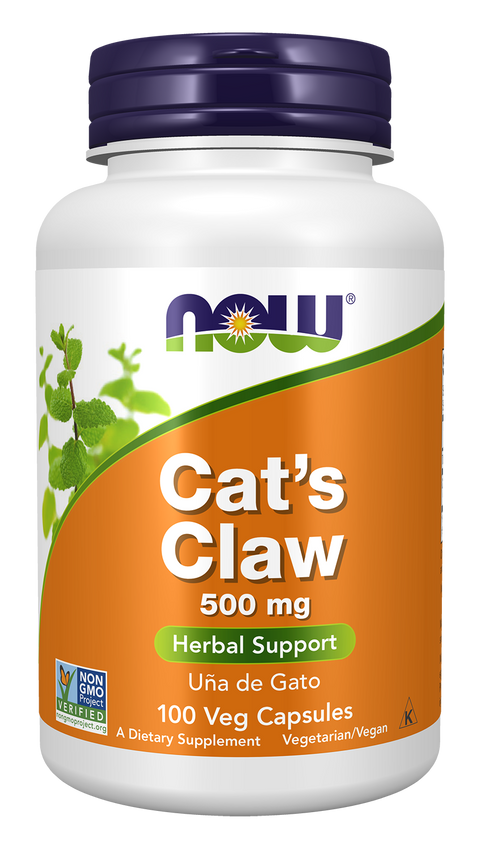Unha de gato 500 mg NOW Foods – 100 cápsulas vegetais